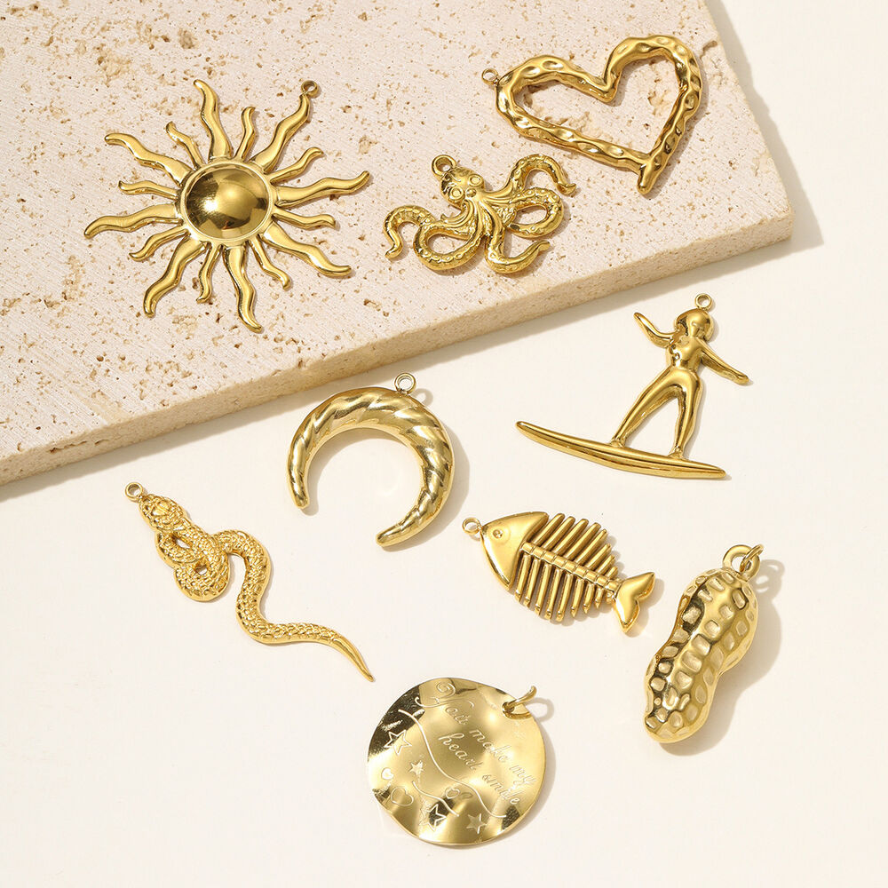 1 Piece Delicate Fish Stainless Steel Waterproof Gold Color Women's Pendants Picture4