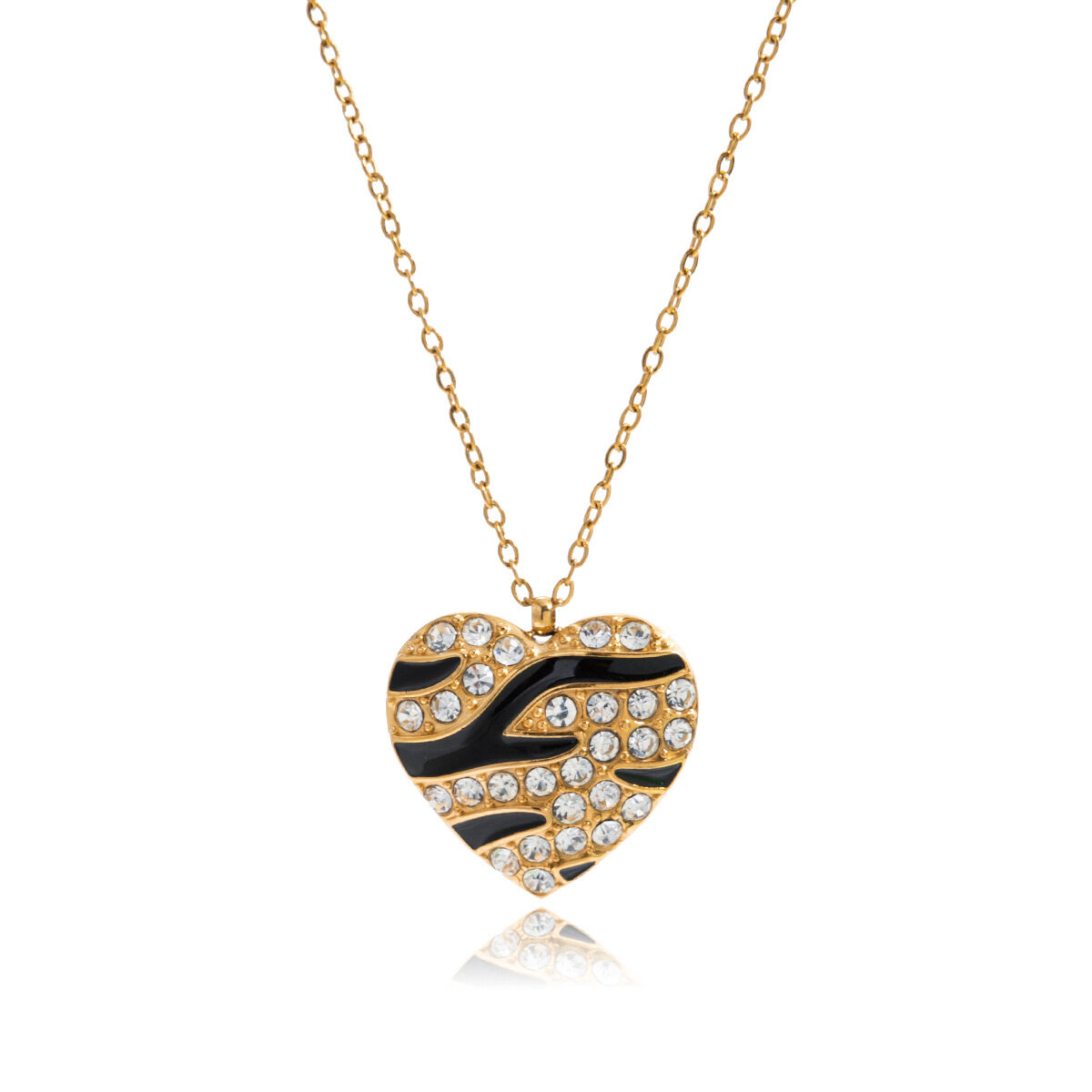1 Piece Stylish Heart Stainless Steel Waterproof Gold Color Women's Pendant Necklaces h5