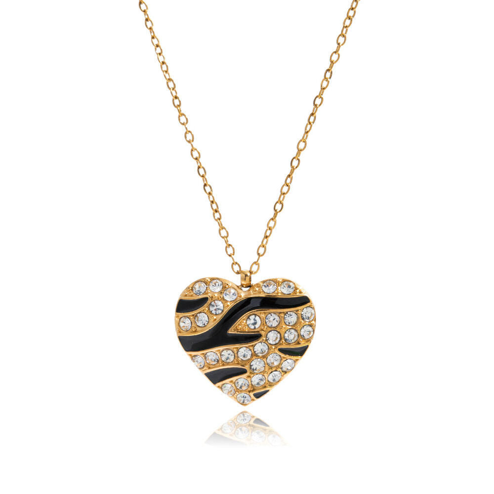 1 Piece Stylish Heart Stainless Steel Waterproof Gold Color Women's Pendant Necklaces
