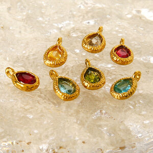1 Piece Luxurious Elegant Droplet Stainless Steel Waterproof Gold Color Women's Pendants h5 Picture3