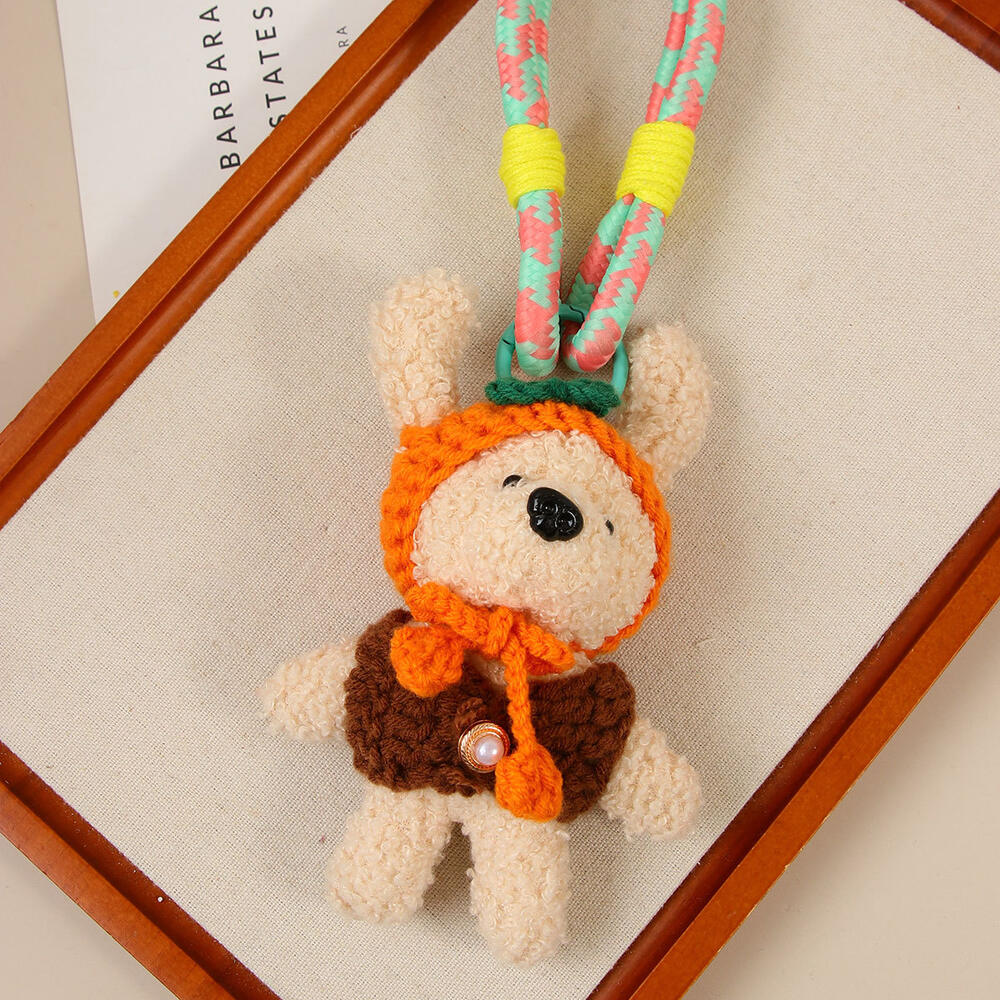 1 Piece Cute Plush Bear Doll with Colorful Ropes Women's Bag Charms Picture3