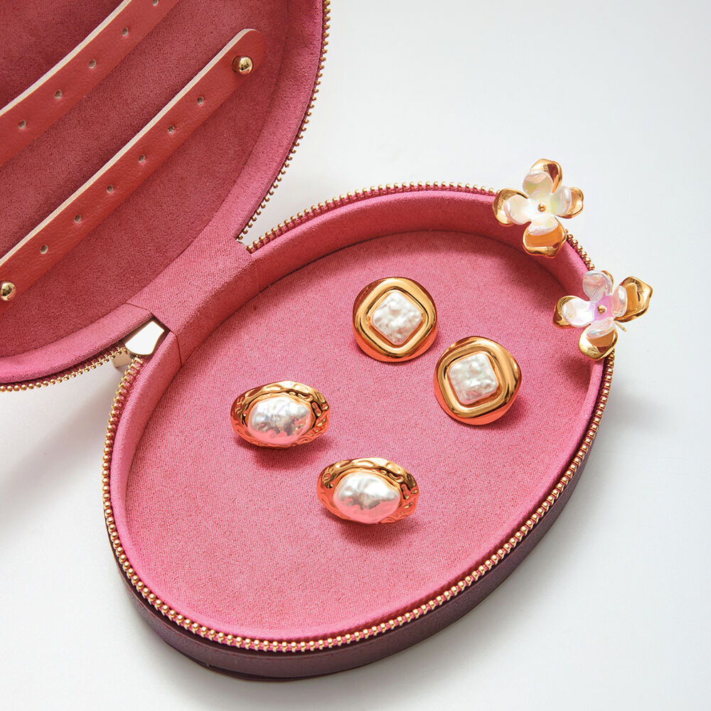 1 Pair Classic Flower Stainless Steel Waterproof Gold Color Women's Stud Earrings Picture6