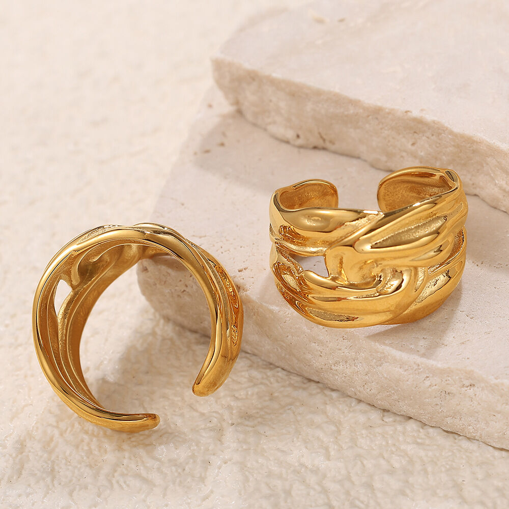 1 Piece Circle Stainless Steel Waterproof Gold Color Minimalist Ring h5Picture3