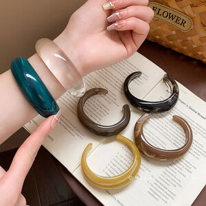 1 Piece Gradient Color Acrylic Cuff Bracelet h5 Picture3