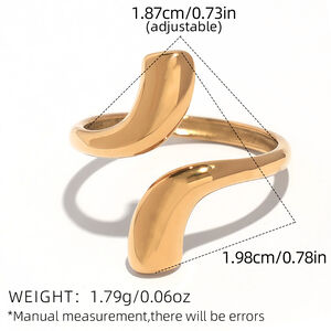 1 Piece Simple Irregular Shape Stainless Steel Waterproof Women's Statement Rings h5