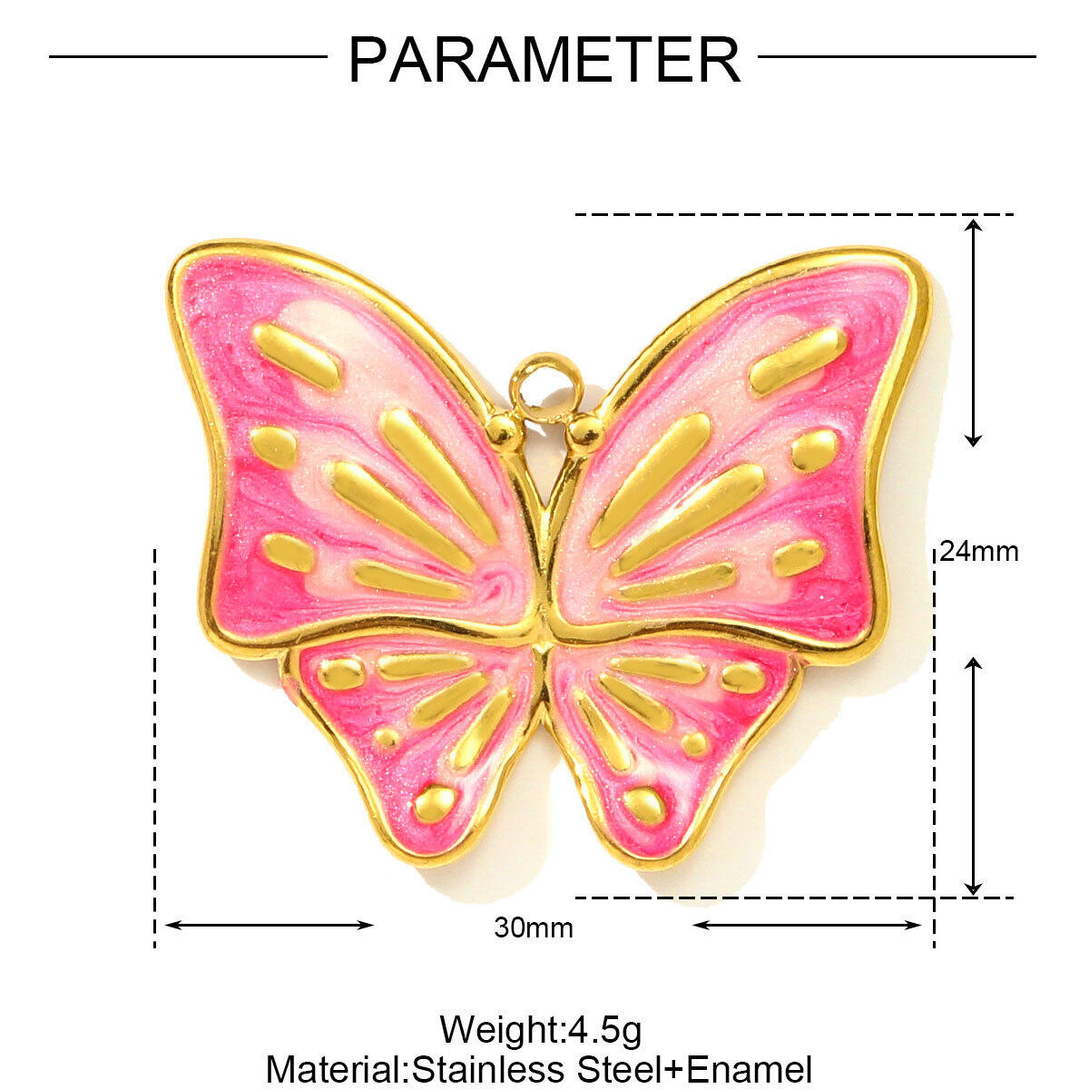 1 Piece Radiant Butterfly Stainless Steel Waterproof Gold Color Women's Pendants h5 Picture2
