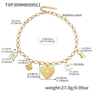 Shinning Series Heart Stainless Steel Waterproof Gold Color Women's Jewelry Sets h5