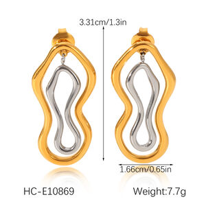 1 Pair Irregular Shape Mixed Color Stainless Steel Waterproof Stud Earrings h5 Picture2