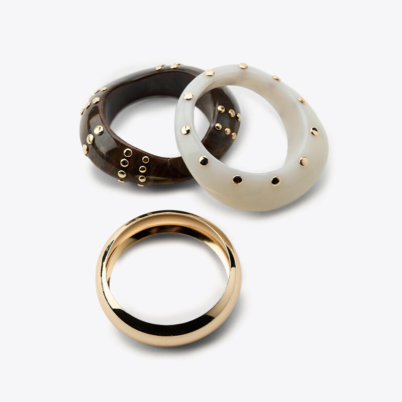 1 Piece Luxurious Retro Irregular Shape Resin Bangle h5 Picture2