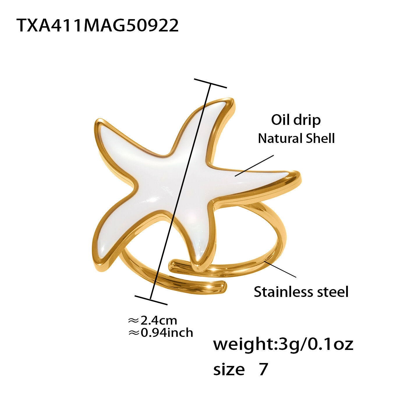 Txa410-Gold Heart Ring-Size 7 Picture3