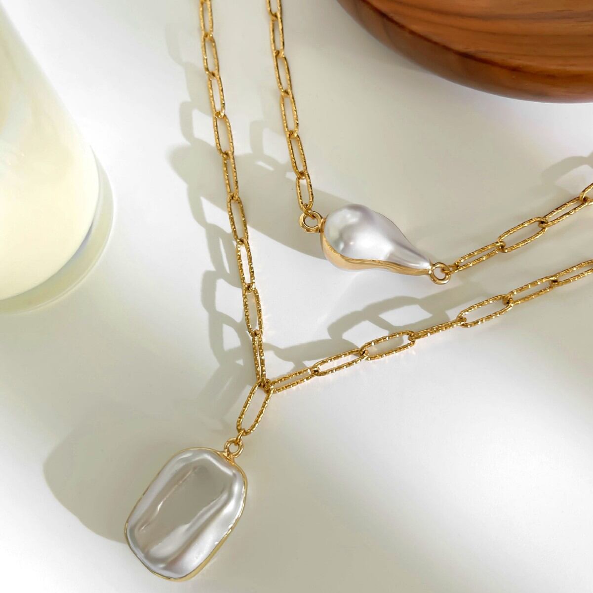 1 Piece Pearl Gold Color Pendant Necklace h5 Picture4