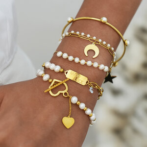 1 Piece Irregular Shape Stainless Steel Waterproof Gold Color Women's Chain Bracelets h5 Picture4