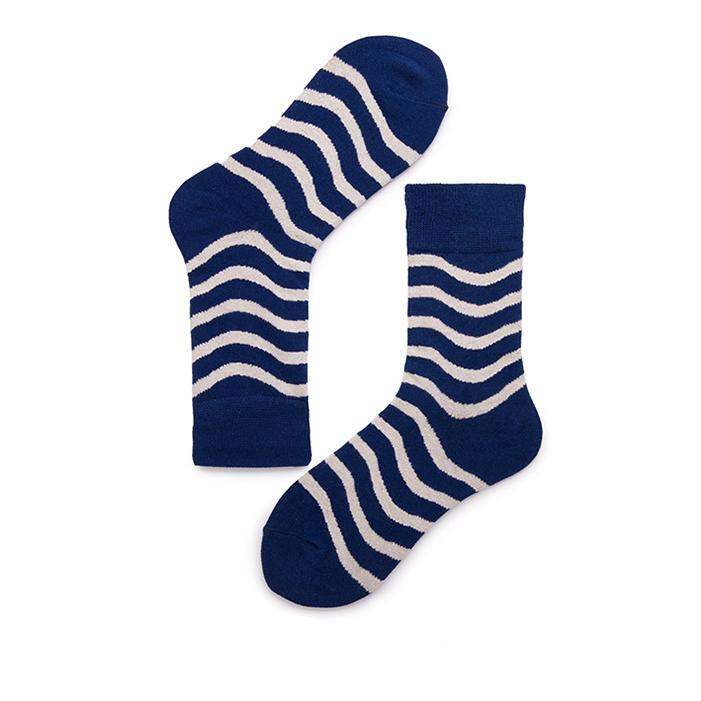 1 Pair Classic Stripe Cotton Women's Mid-Calf Socks Picture2