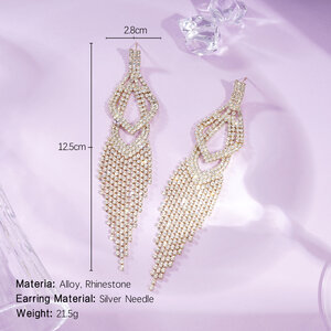 1 Pair Festive Series Irregular Shape Tassel Alloy Party Earrings h5