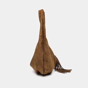 Bolso de hombro étnico informal con borlas de ante sintético para mujer, 1 pieza h5 Imagen3