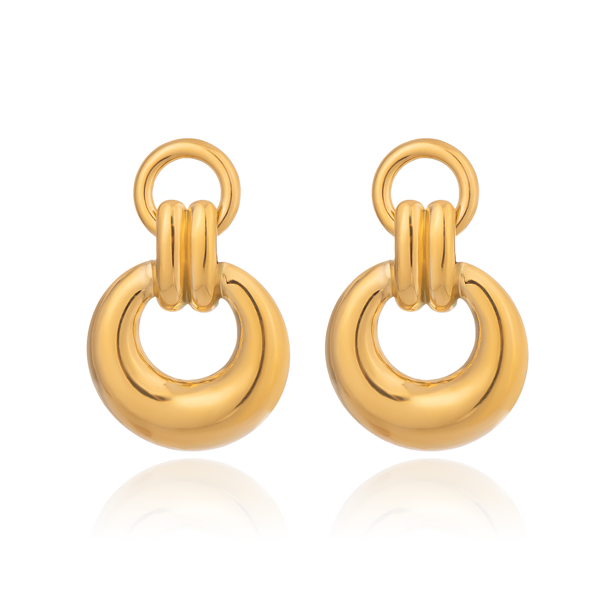 1 Pair Stainless Steel Waterproof Gold Color Stud Earrings Picture5