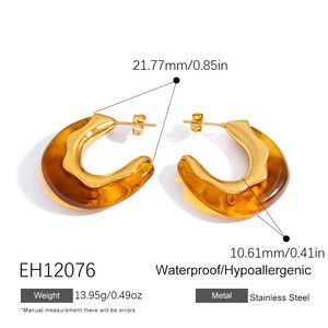 1 Paar schlichte, wasserfeste Damen-Ohrstecker aus Edelstahl in Goldfarbe h5 Bild2