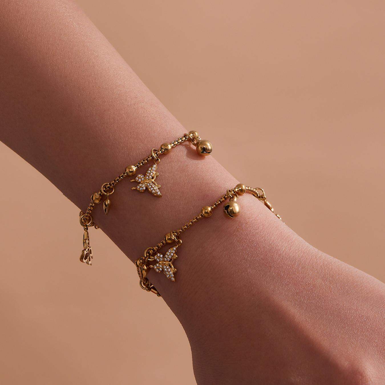 Elegant Butterfly Stainless Steel Waterproof Gold Color Zircon Women's Jewelry Sets Picture6