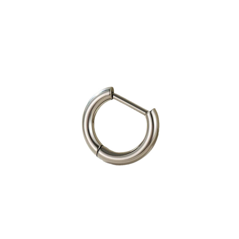 1 Piece Minimalist Annular Shape Titanium Alloy Women's Hoop Earrings