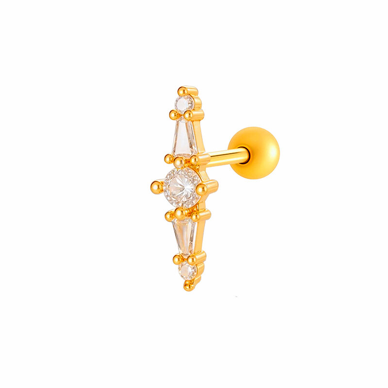 1 pezzo delicato fiore color rame oro zircone orecchini da donna piercing h5 