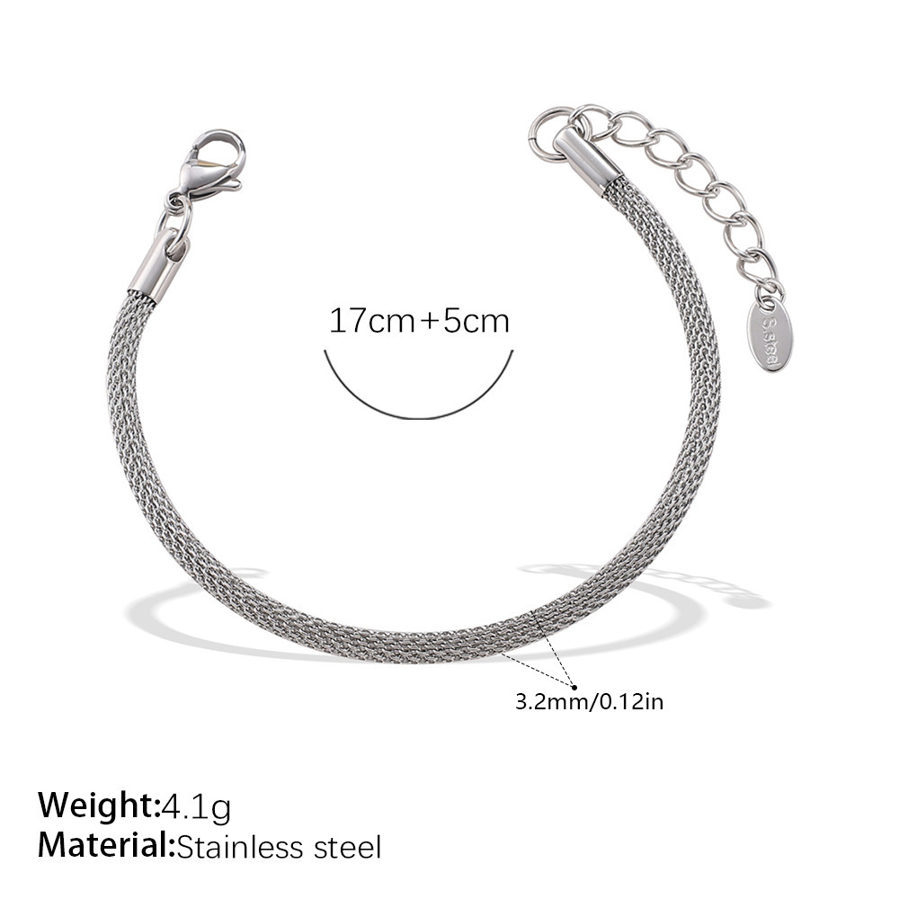 Simple Solid Color Stainless Steel Waterproof Necklace Set Picture2