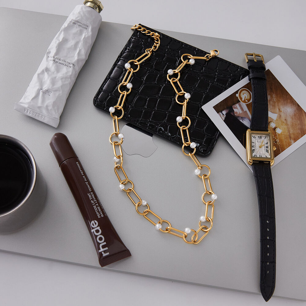 1 Piece Elegant Circle Stainless Steel Waterproof Gold Color Women's Chain Necklaces Picture8
