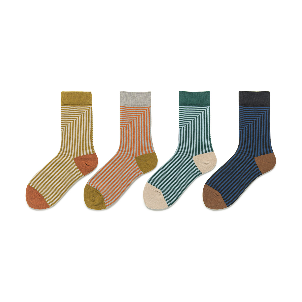 1 Pair Retro Stripe Cotton Women's Mid-Calf Socks h5 Picture2
