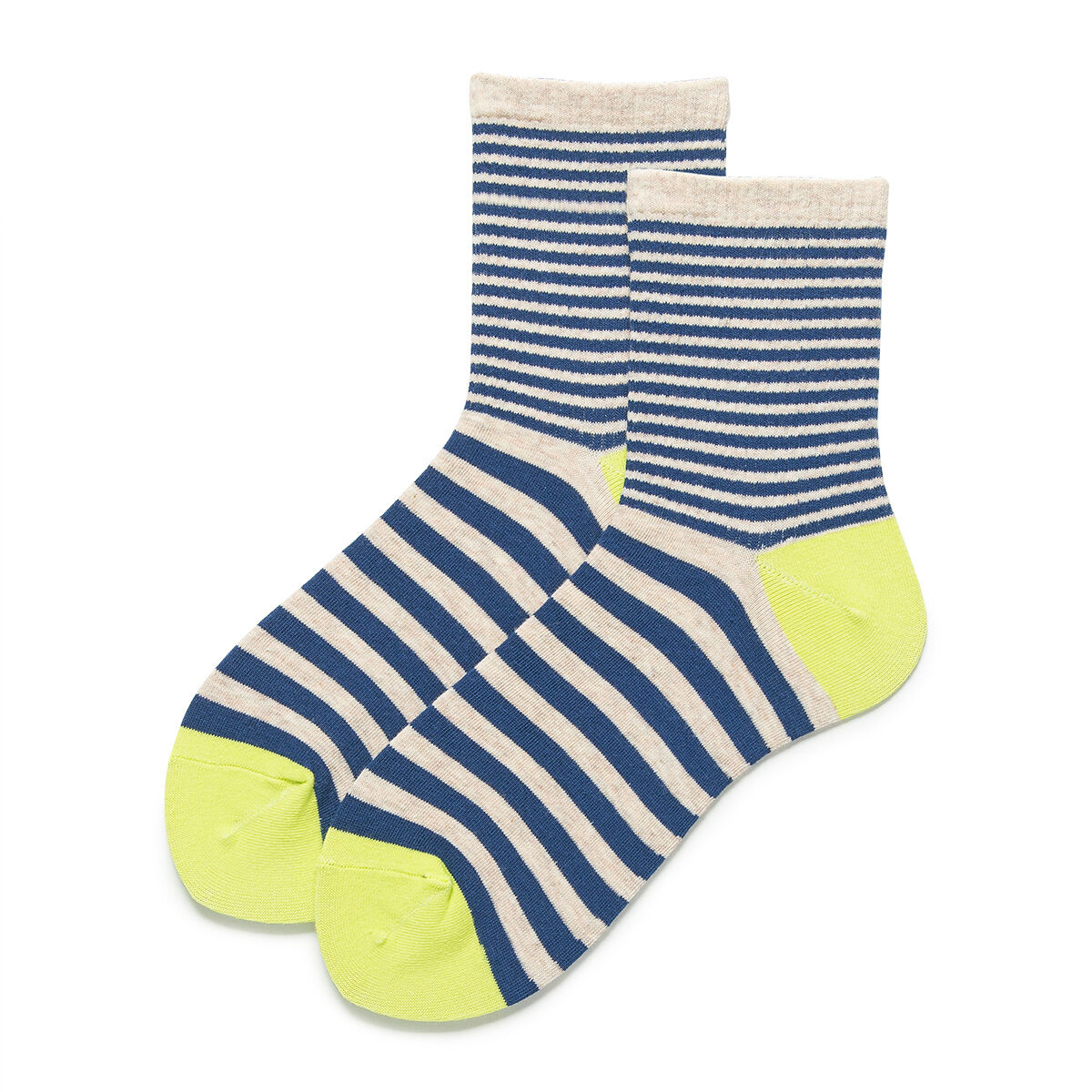 1 Pair Colorful Stripe Cotton Women's Mid-Calf Socks h5 