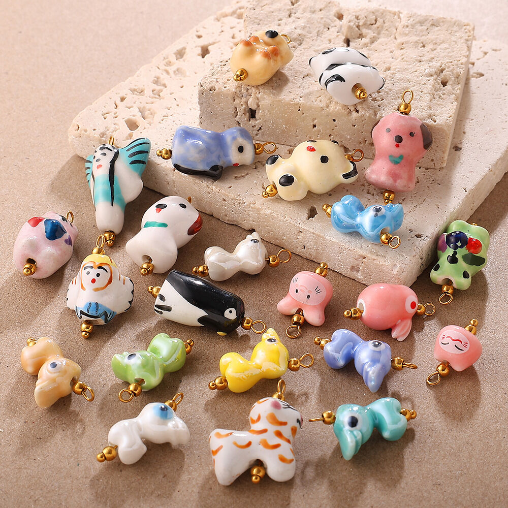 Ciondolo fai da te a forma di animaletto in ceramica, 1 pezzo
