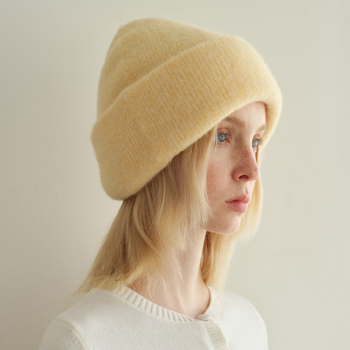 1 Piece Solid Color Wool Blend Knitted Hat Picture3
