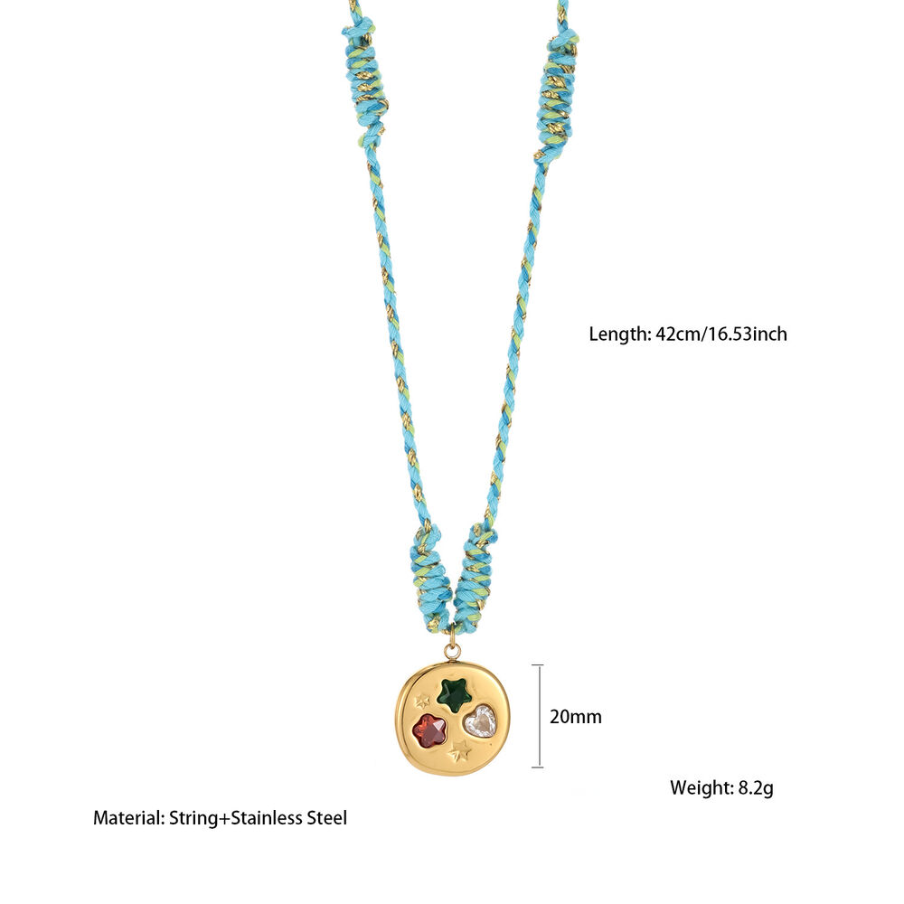 1 Piece Whimsical Irregular Shape Stainless Steel Waterproof Women's Braided Necklaces Picture2