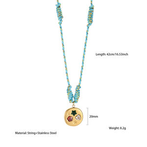 1 Piece Whimsical Irregular Shape Stainless Steel Waterproof Women's Braided Necklaces h5 Picture2