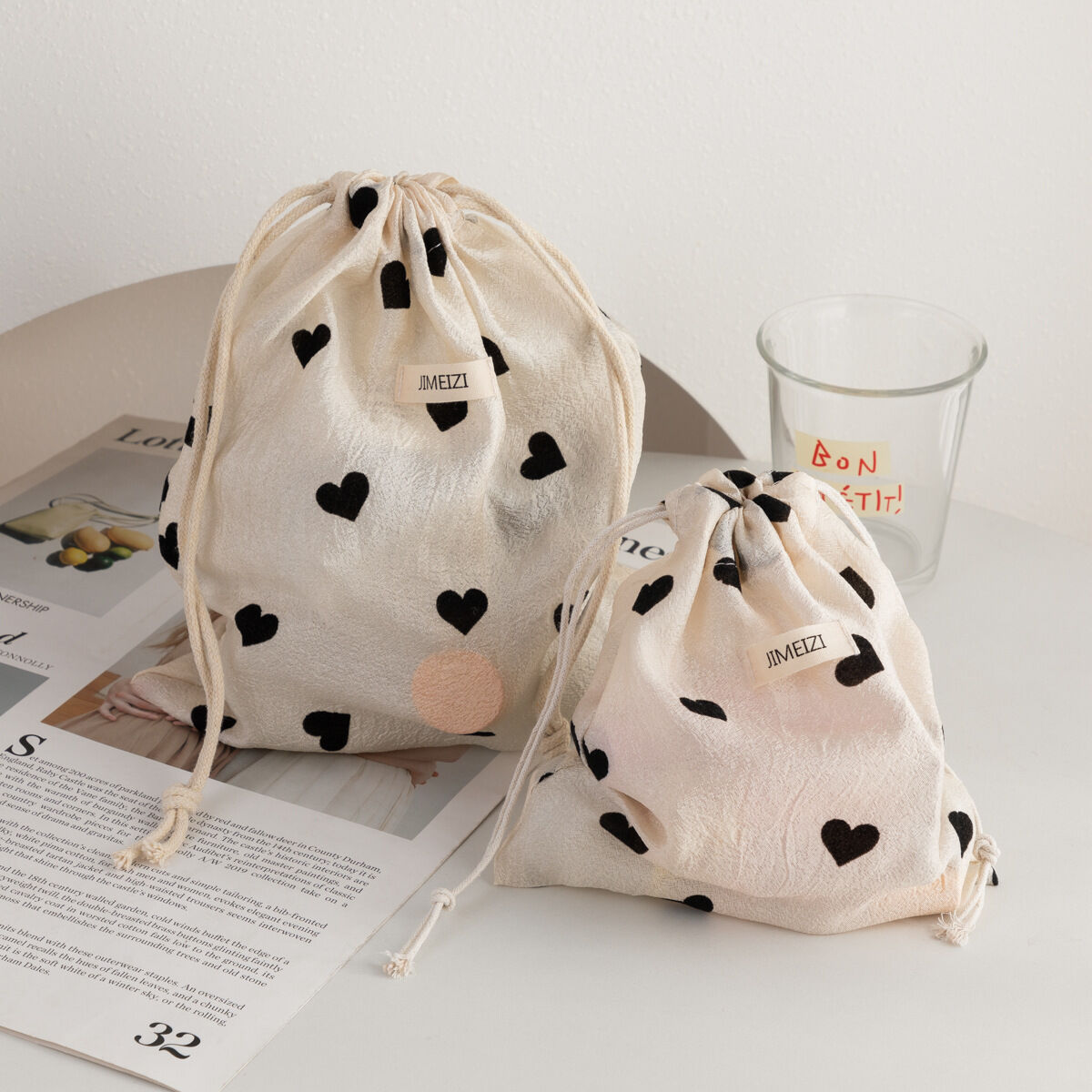 1 Piece Simple Heart Jewelry Bag