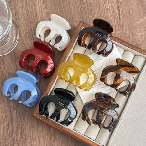 Classic Series Retro Gradient Color Acetate Gold Color Women's Hair Claws h5 Picture2