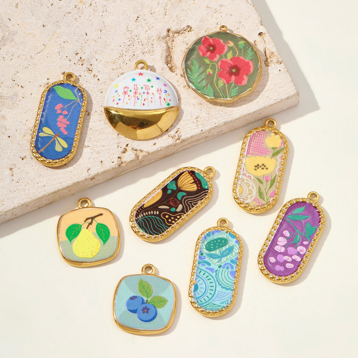 1 Piece Vivid Fruit Stainless Steel Waterproof Gold Color Women's Pendants Picture4