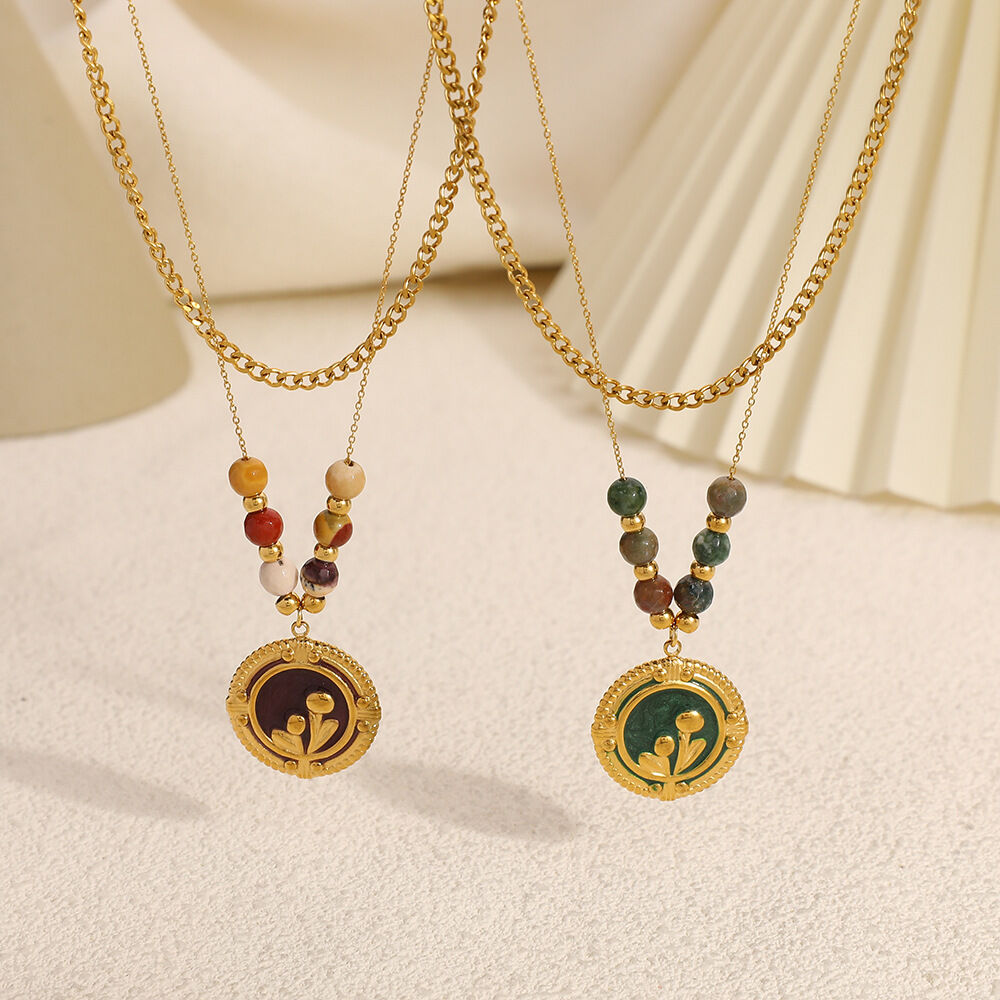 1 Piece Simple  Flower Circle Stainless Steel Waterproof Women's Pendant Necklaces Picture2