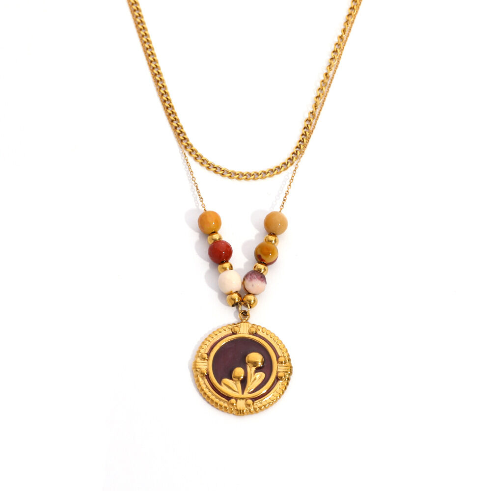 1 Piece Simple  Flower Circle Stainless Steel Waterproof Women's Pendant Necklaces Picture4