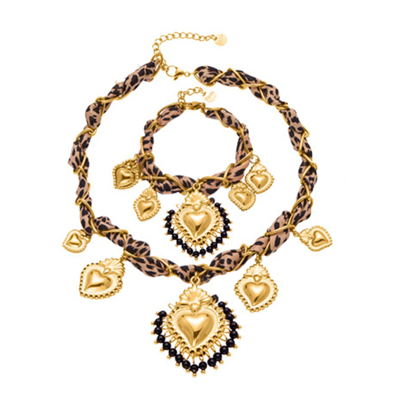 Vogue Heart Stainless Steel Waterproof Gold Color Natural Stone Women's Jewelry Sets Picture6