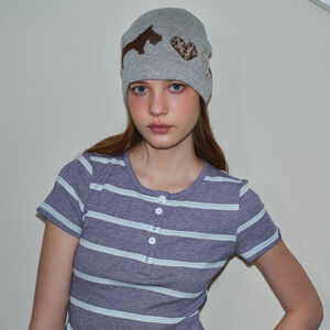 1 Piece Cute Heart Leopard Pattern Wool Blend Knitted Hat h5 Picture4
