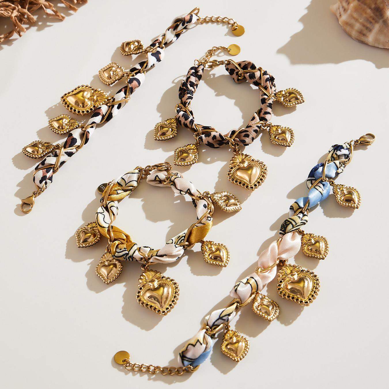 Vogue Heart Stainless Steel Waterproof Gold Color Natural Stone Women's Jewelry Sets Picture2