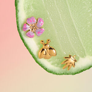 1 Set Romantic Flower Stainless Steel Waterproof Gold Color Women's Earring Sets h5 Picture3