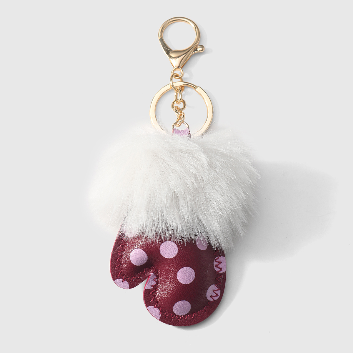 1 Piece Polka Dots Glove Leather Women's Bag Charms h5 Picture9