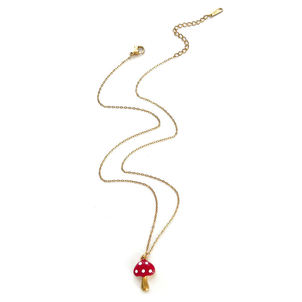 Collier pendentif cerise en émail 1 pièce