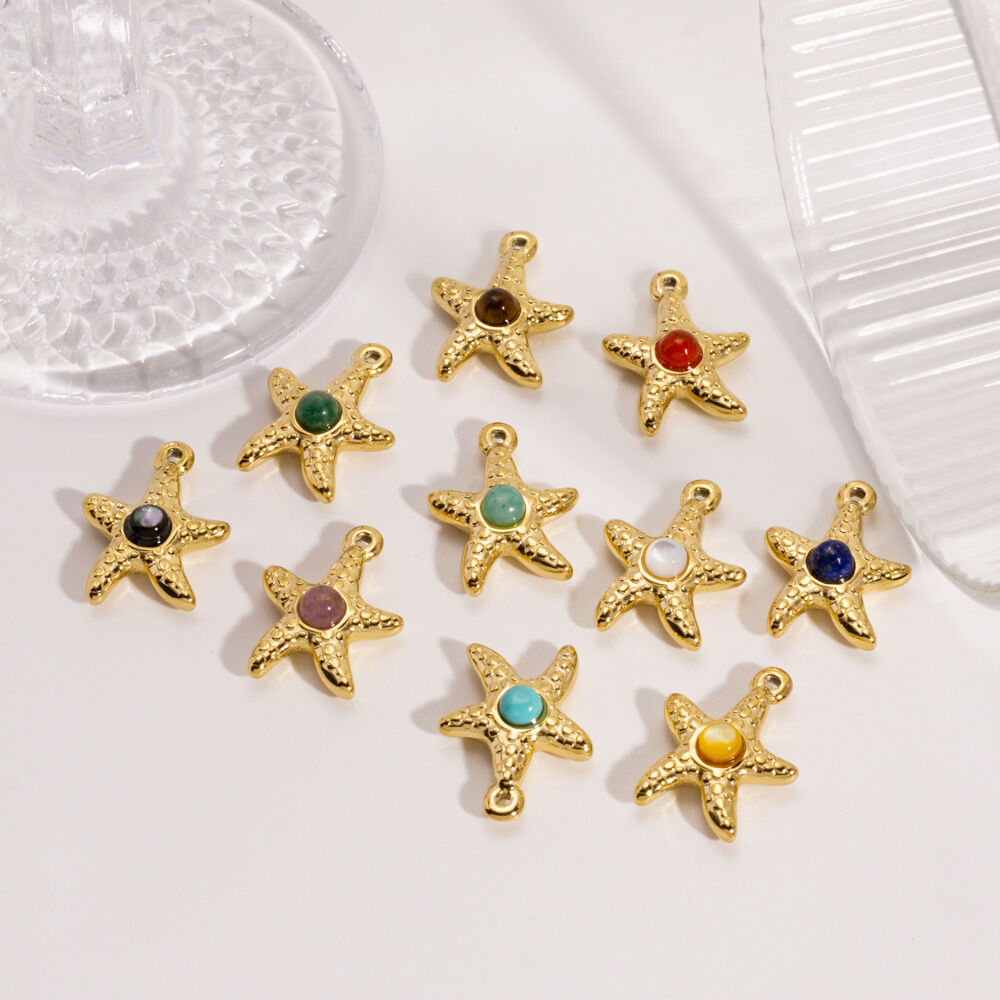 1 Piece Simple DIY Turtle Star Stainless Steel Waterproof Gold Color Women's Pendants h5Picture3