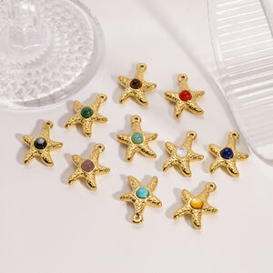 1 Piece Simple DIY Turtle Star Stainless Steel Waterproof Gold Color Women's Pendants h5 Picture3