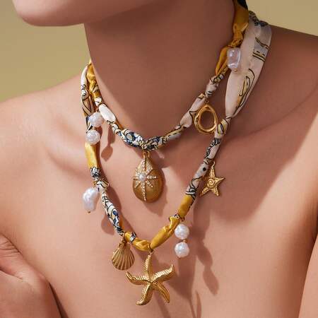 1 Piece Sophisticated Droplet Stainless Steel Waterproof Gold Color Women's Pendant Necklaces