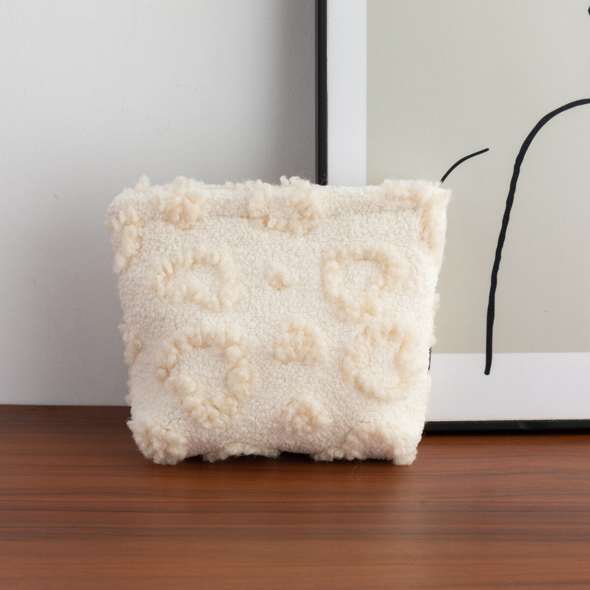 Cœur en laine d'agneau beige/17,5*5*13cm Image2