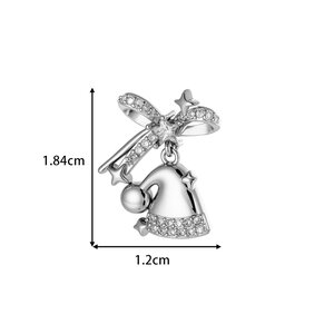 1 Piece Christmas Copper Zircon Women's Piercing Earrings h5 Picture2
