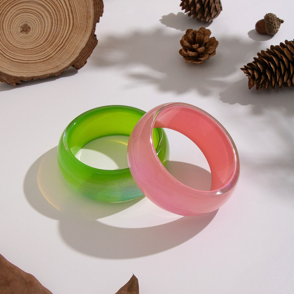 1 Piece Dazzling Pearlescent Texture Resin Bangle Picture2