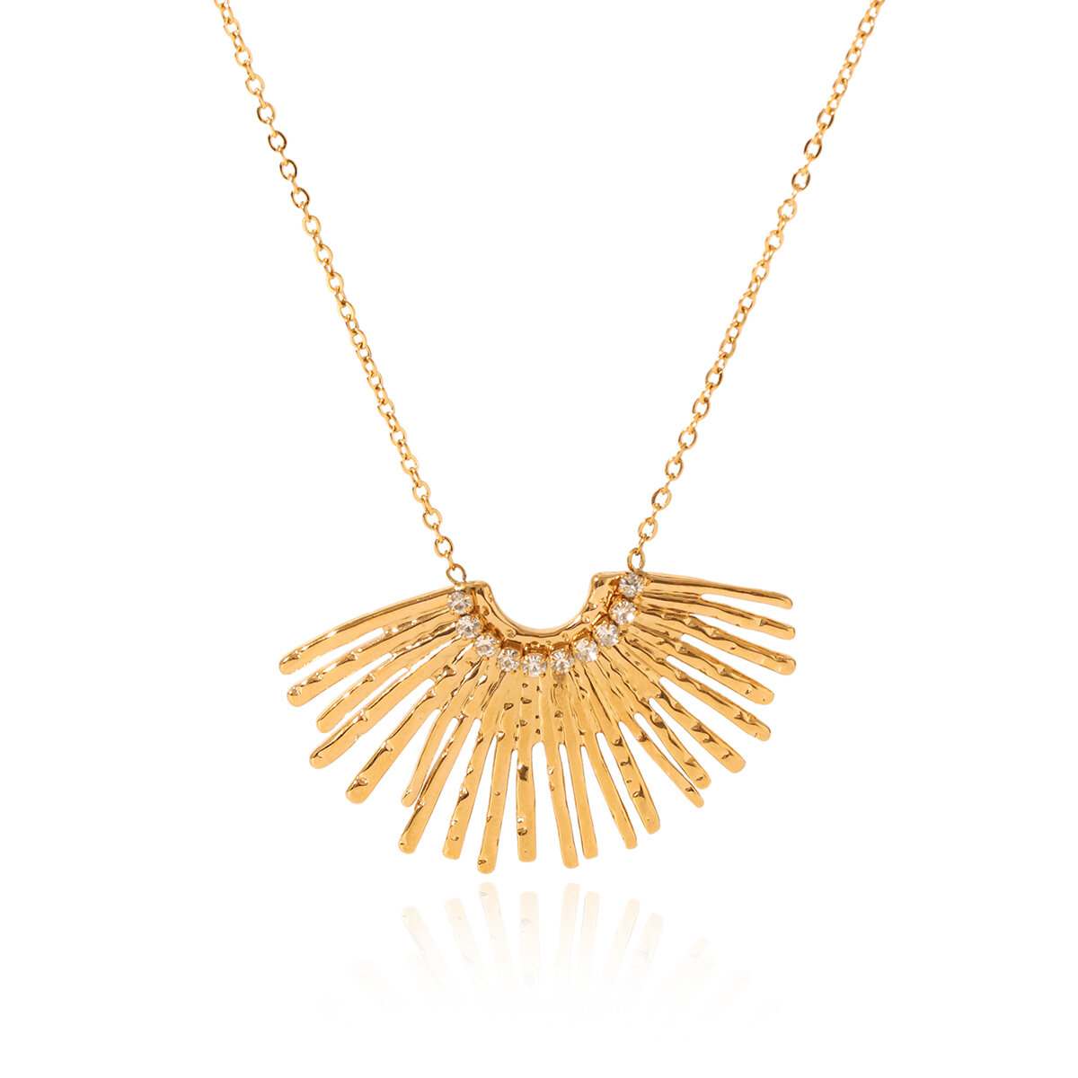 Wings Shape Stainless Steel Waterproof Gold Color Necklace Set h5 